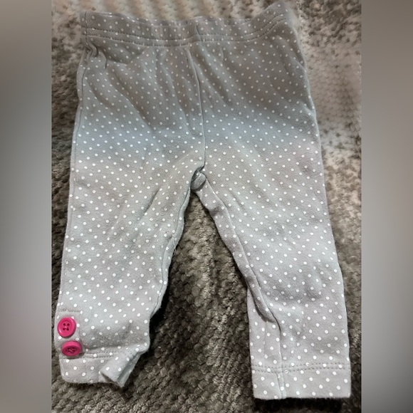 Carters gray polka dot leggings 0-3M - Picture 1 of 2